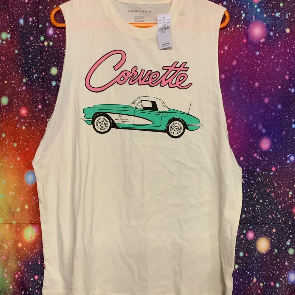 NWT American Eagle Corvette Graphic Tank Top